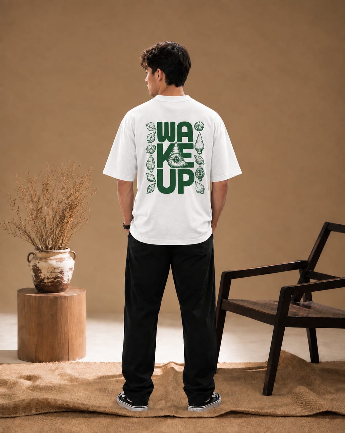 Slow & Steady Oversized Drop Shoulder T-Shirt – White