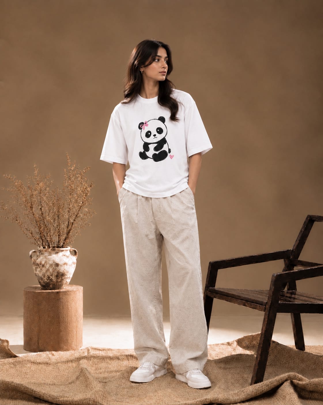 Cute Panda Oversized T-Shirt