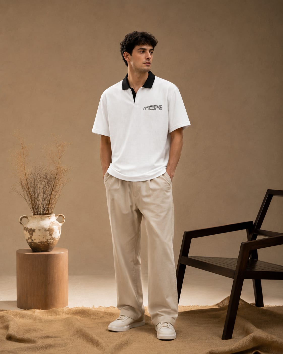Turbo Drive Oversized Drop Shoulder T-Shirt – White