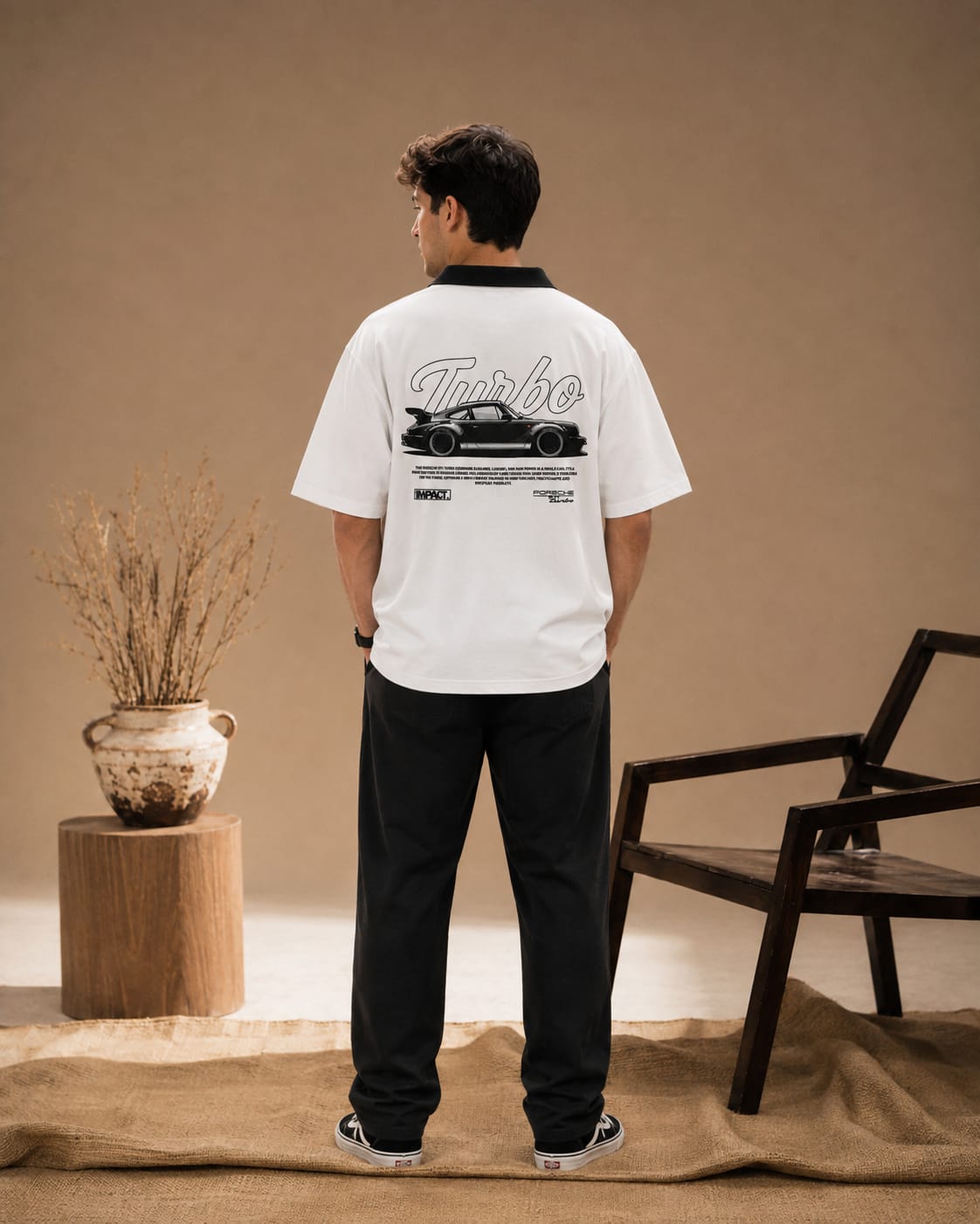 Turbo Drive Oversized Drop Shoulder T-Shirt – White