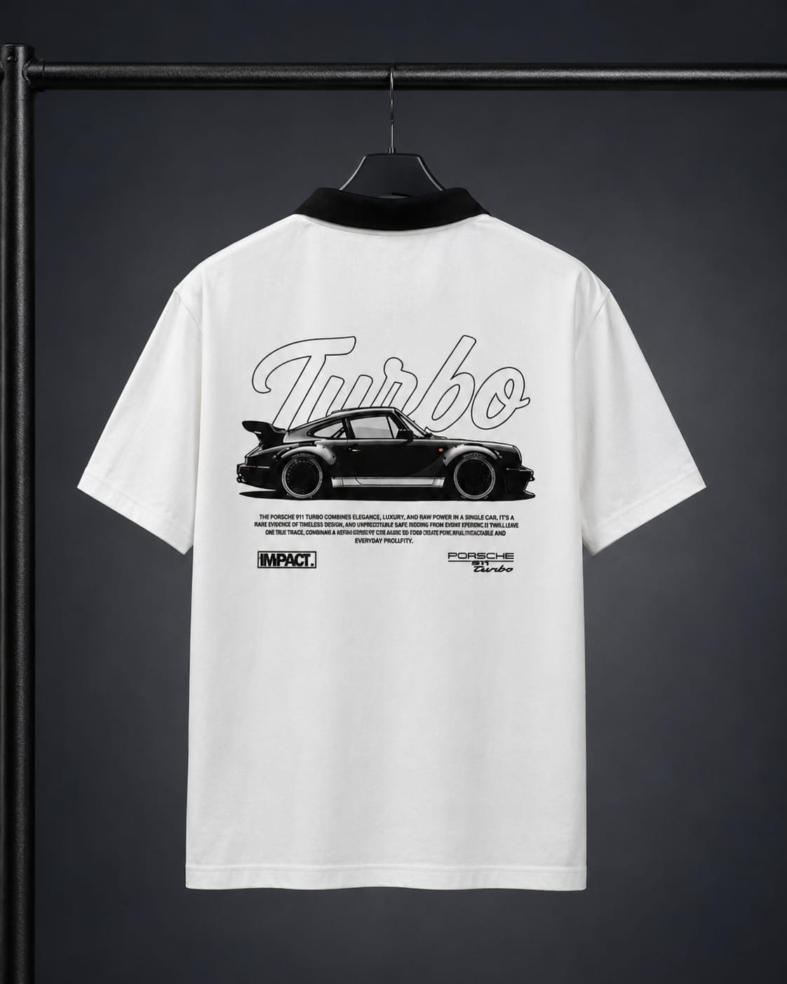 Turbo Drive Oversized Drop Shoulder T-Shirt – White