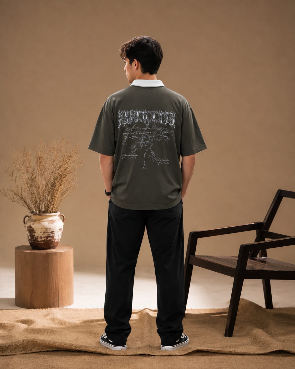Olive Green “Broken Type” Premium Oversized T-Shirt