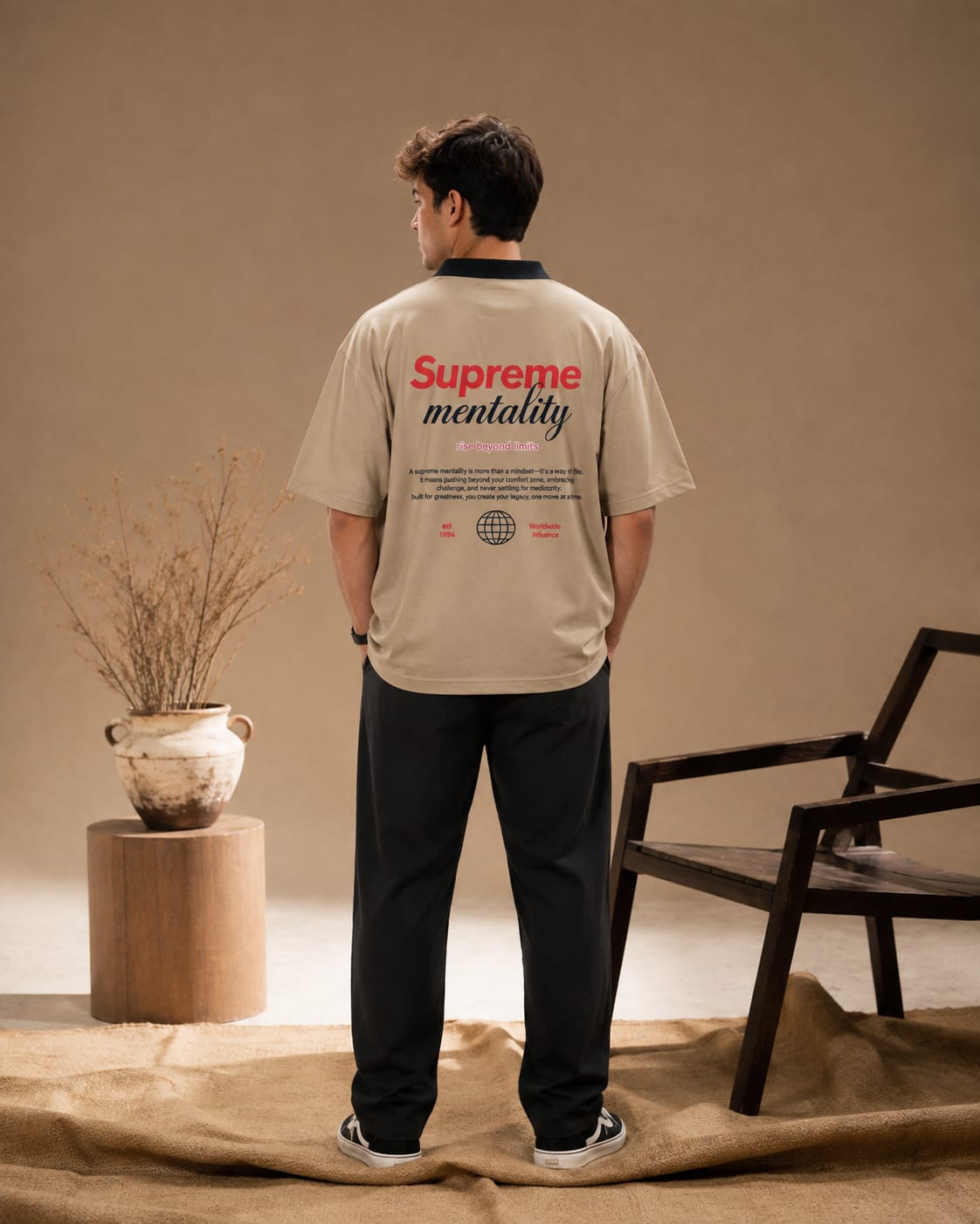Supreme Mentality Oversized Drop Shoulder T-Shirt