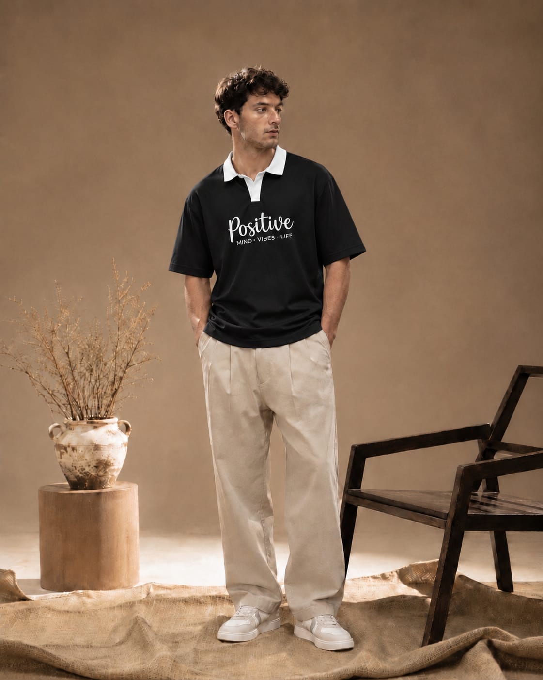 Positive Mind Premium Oversized Polo T-Shirt
