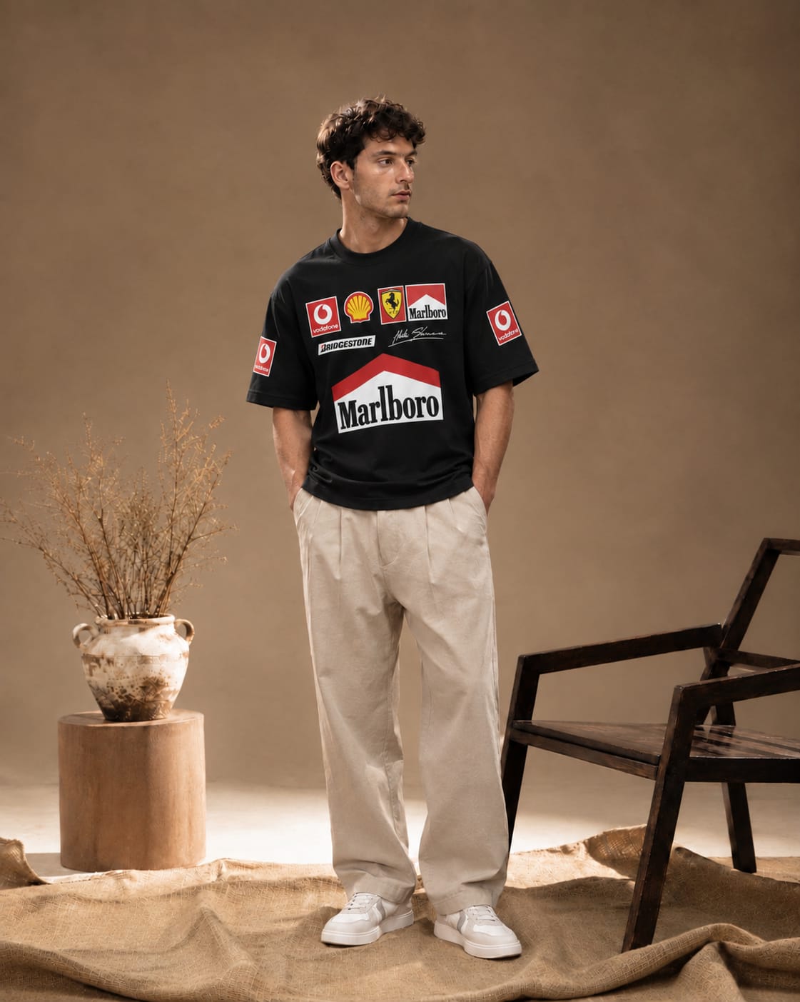 Racing Marlboro Graphic Premium Oversized T-Shirt
