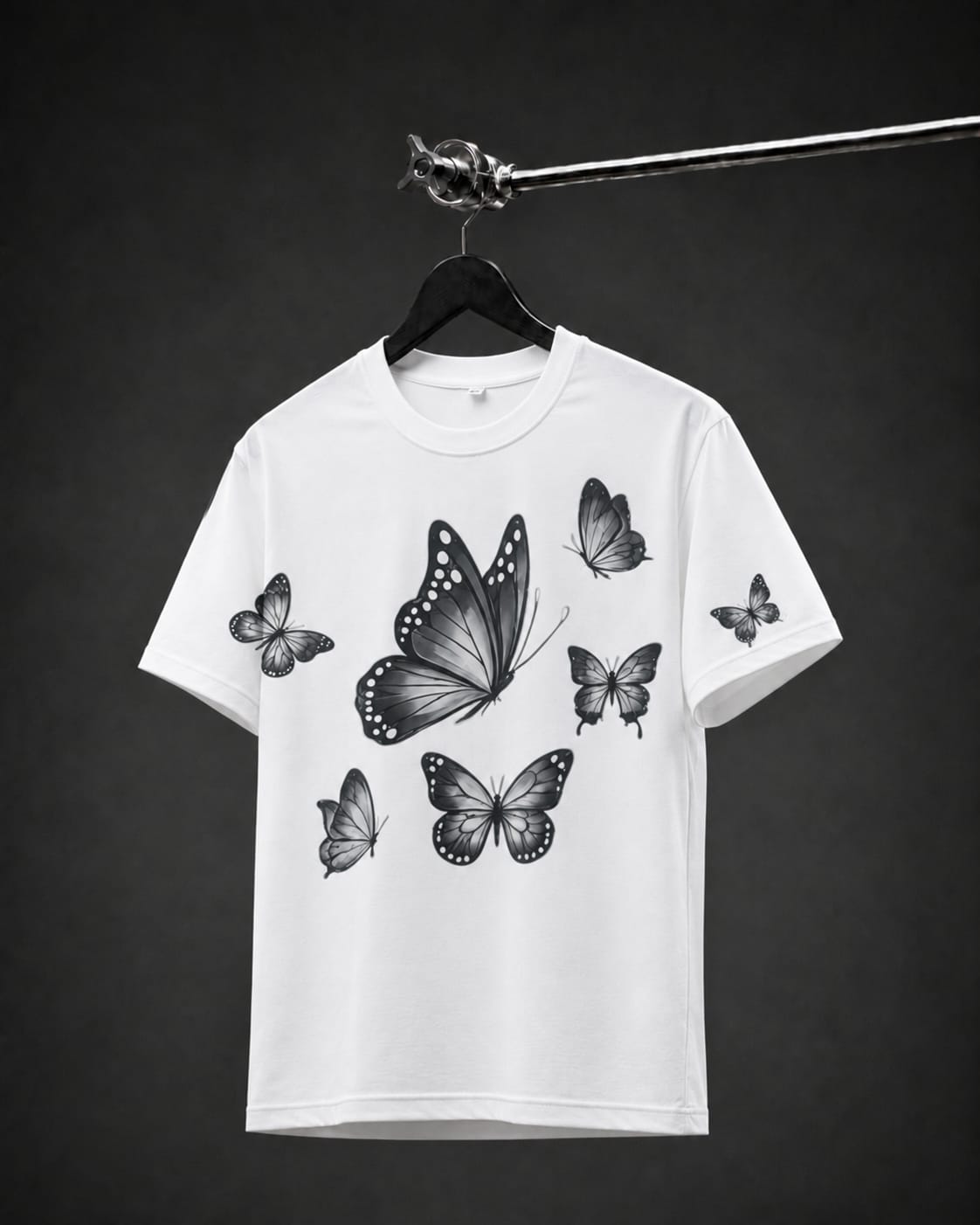 Monochrome Butterfly Oversized T-Shirt