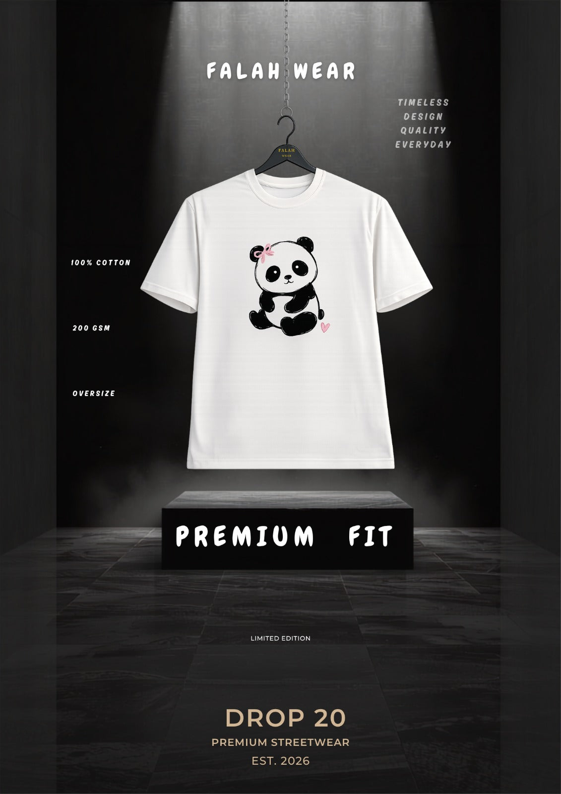 Cute Panda Oversized T-Shirt
